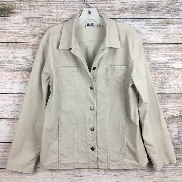 Chico's Tan Jacket Lightweight Corduroy Stretch Jacket Size 1 - Picture 2 of 12